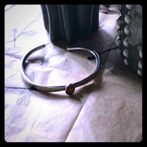 Sterling Silver and Amber Cuff